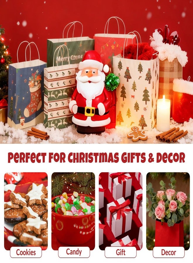 SUNEE Christmas Gift Bags Assorted Sizes and Designs, 24pcs Christmas Paper Gift Bag with Tissue paper, Assorted with Xmas Stockings, Santa Claus Designs for Xmas Gift bags, 8 Large, 8 Medium, 8 Small - Image 4